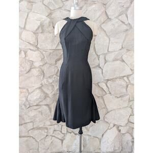 1960's Vintage Luis Estevez for Grenelle Raw Silk Halter Dress with fishtail